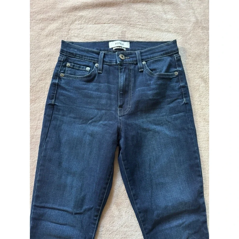 Pistola Womens‎ Mid Rise Blue Denim Skinny Raw Hem Size 26